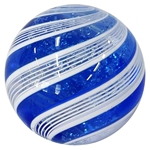 Hot House Glass - "Blue and White Fine Lined Swirl"