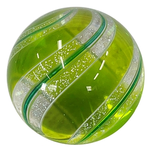 Hot House Glass - "Sparkly Green Swirl Marble"